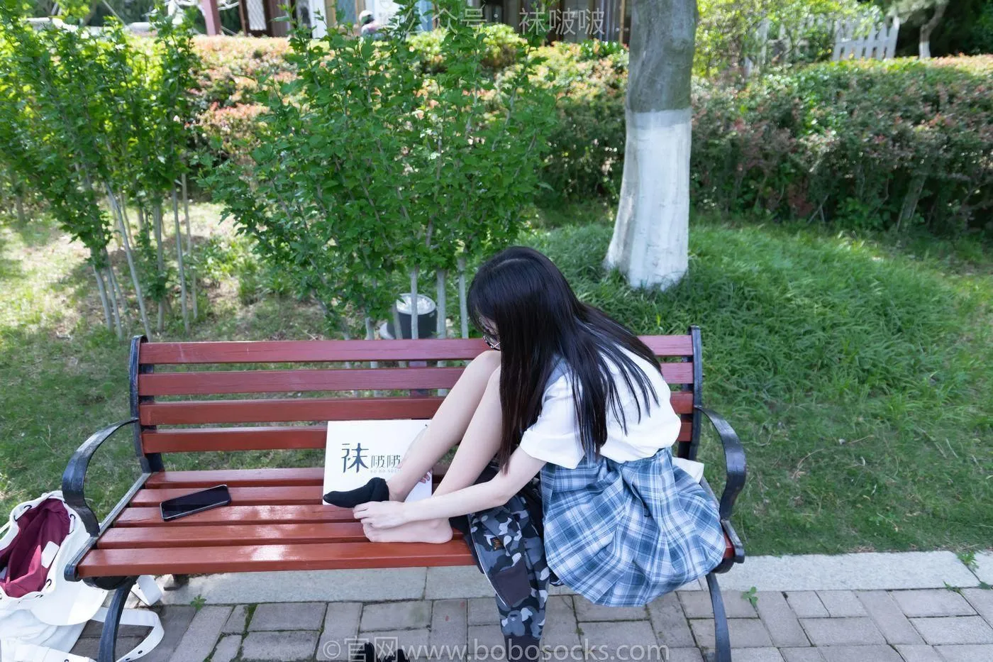 [BoBoSocks袜啵啵]NO.007 稚予-JK制服、皮鞋、黑色中筒棉袜、肉丝 [143P]插图3